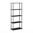thumbnail image 1 of Furinno Rata 6-Tier Industrial Multipurpose Flat Base Shelf Display Rack with Metal Frame, Wide, Marble White, 1 of 5