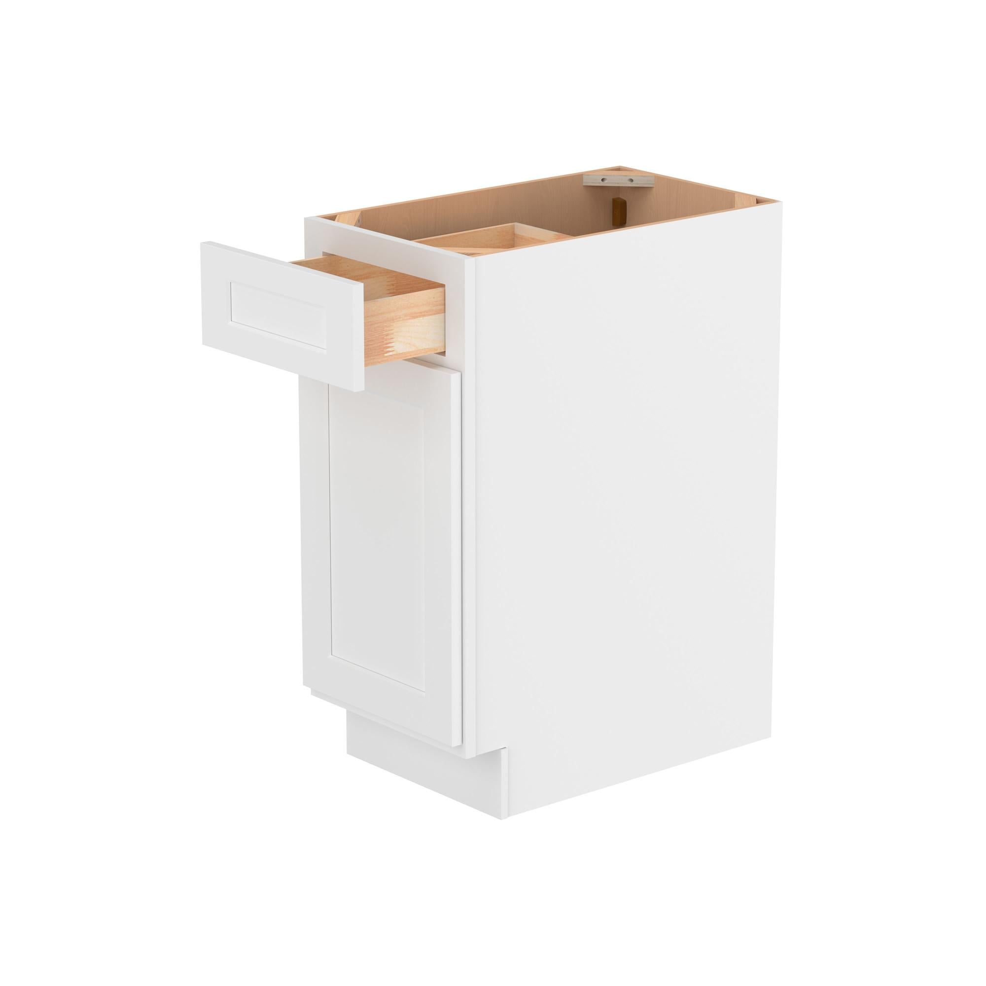 Furinno Shaker Drawer Base Kitchen Cabinet with 1-Door, Ready to Assemble, 24 D x 15 W x 34.5 H, White