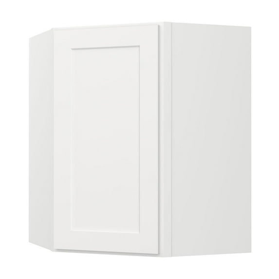 Furinno Shaker Wall Diagonal Kitchen Cabinet with 1 Door 2 Shelves, Ready to Assemble, 12 D x 24 W x 30 H, White