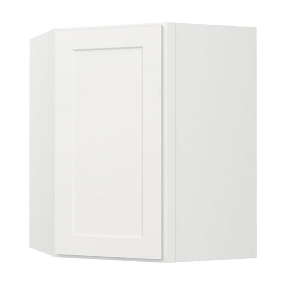 Furinno Shaker Wall Diagonal Kitchen Cabinet with 1 Door 2 Shelves, Ready to Assemble, 12 D x 24 W x 30 H, White