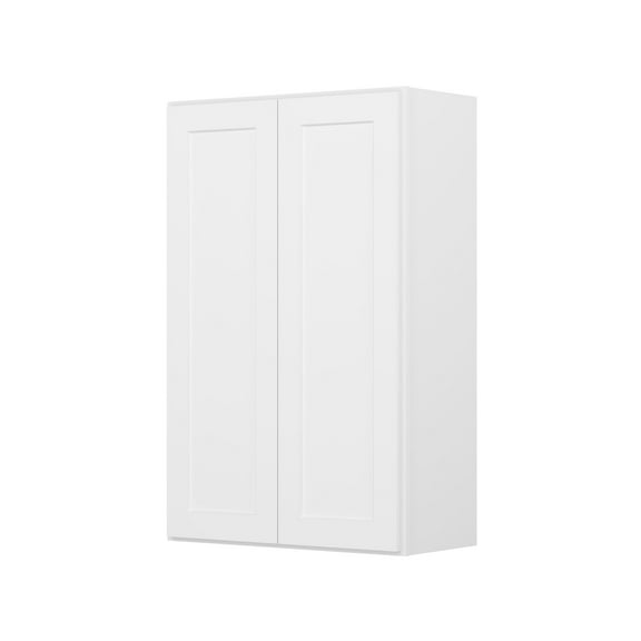 Furinno Shaker Wall Kitchen Cabinet 2-Door-3 Shelves, Ready to Assemble, 12 D x 27 W x 42 H, White