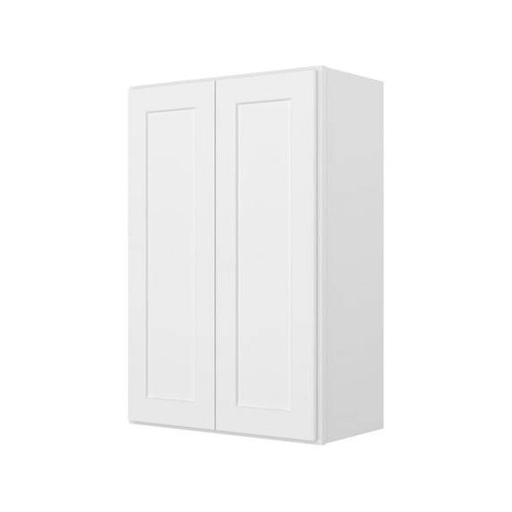 Furinno Shaker Wall Kitchen Cabinet 2-Doors-2 Shelves, Ready to Assemble, 12 D x 24 W x 36 H, White