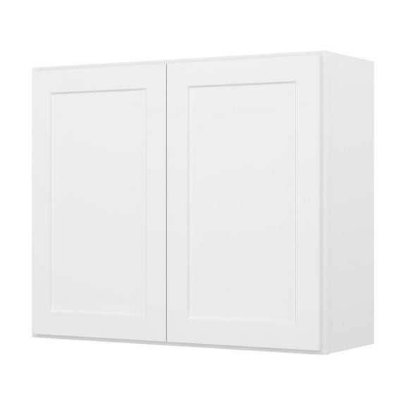 Furinno Shaker Wall Kitchen Cabinet 2 Doors-2 Shelves, Ready to Assemble, 12 D x 36 W x 30 H, White