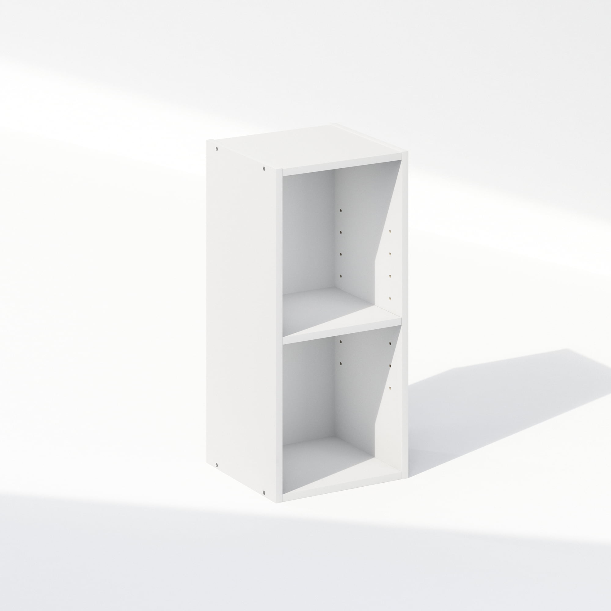 White Laminated 2-Tier Freestanding Wood Storage Shelf