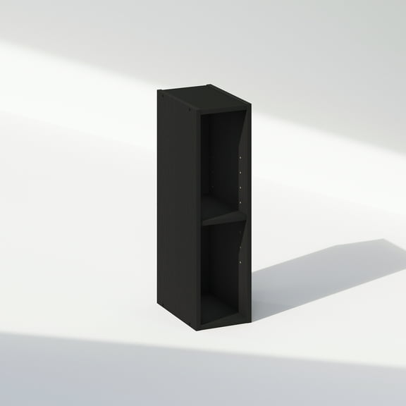 Furinno Reed 2-Tier Multipurpose Clothing & Closet Storage Organizer Shelf, 6-Inch Width, Blackwood