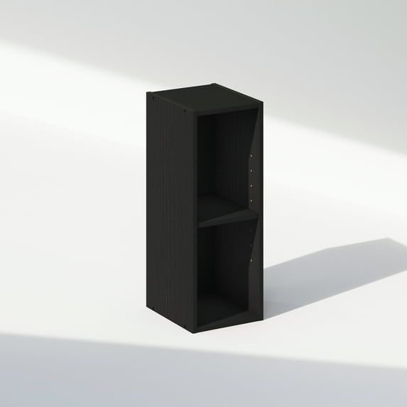 Furinno Reed 2-Tier Multipurpose Clothing & Closet Storage Organizer Shelf, 8-Inch Width, Blackwood