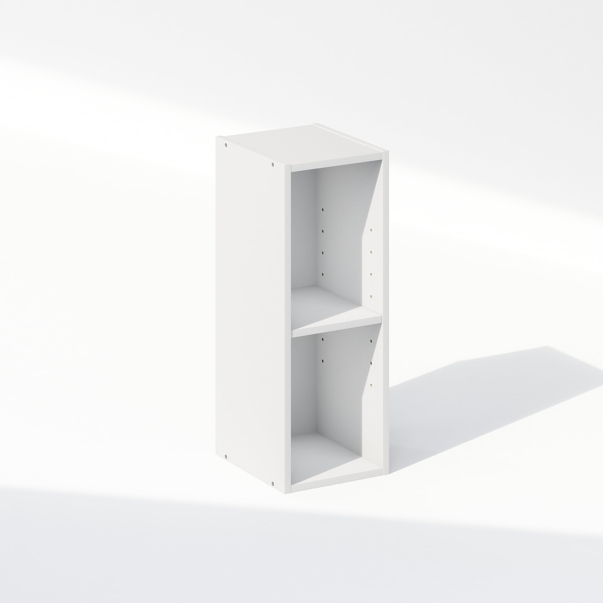 White Laminated Wood 2-Tier Freestanding Storage Shelf