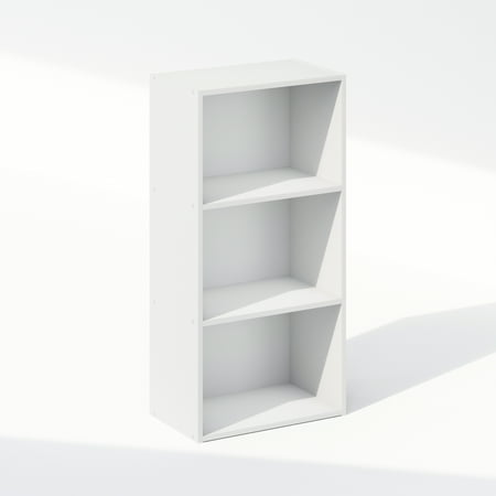 Furinno Reed 3-Tier Open Shelf Multipurpose Closet & Clothing Storage, Storage Organizer, White