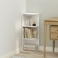 thumbnail image 1 of Furinno Reed 3-Tier Space Saving Corner Storage Display Shelf, Bookshelf, White, 1 of 6