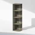 thumbnail image 1 of Furinno Reed 4-Tier Space Saving Corner Storage Display Shelf, Bookshelf, French Oak, 1 of 5