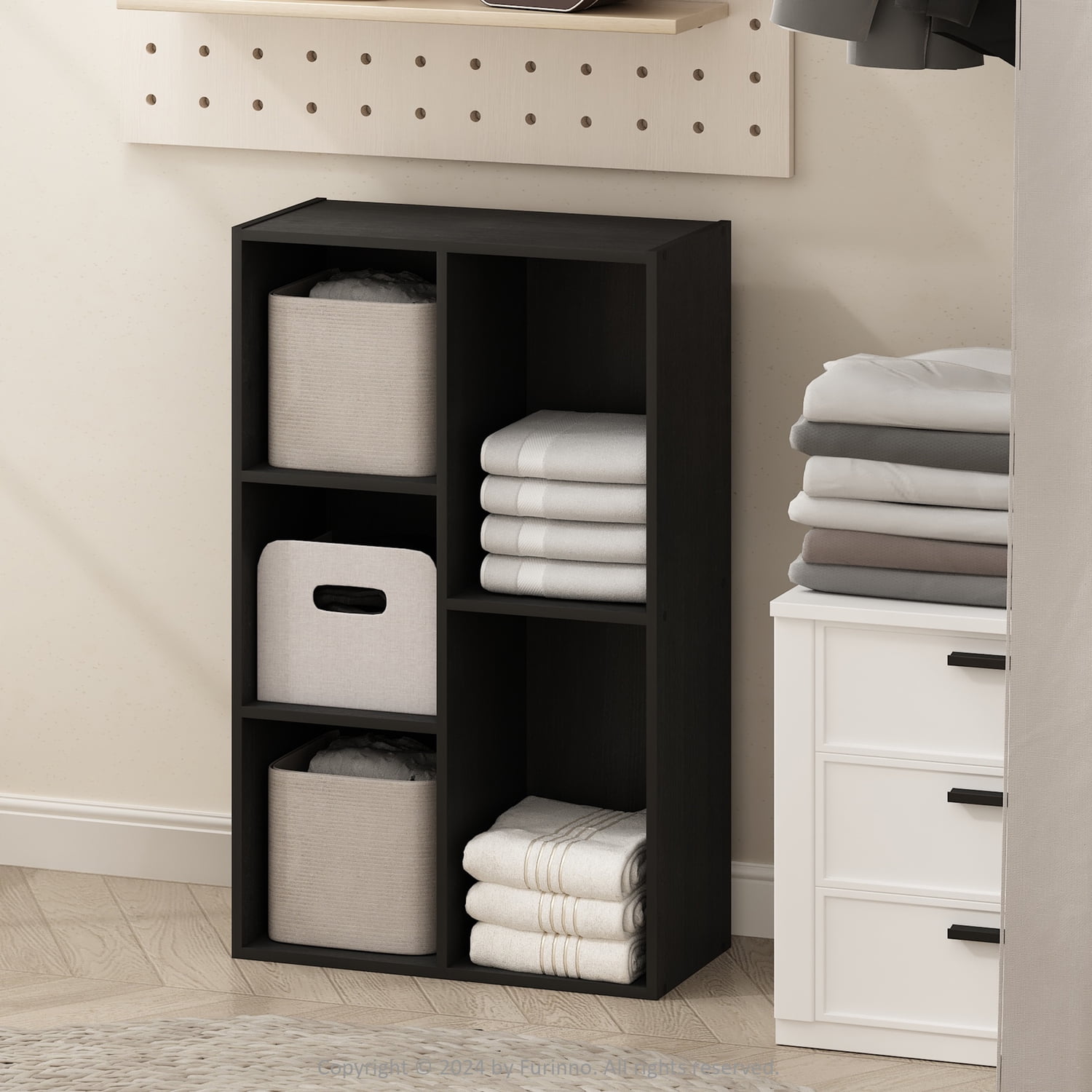 Furinno Reed 5-Cube Open Shelf Multipurpose Closet & Clothing Storage, Storage Organizer, Blackwood - Walmart.com