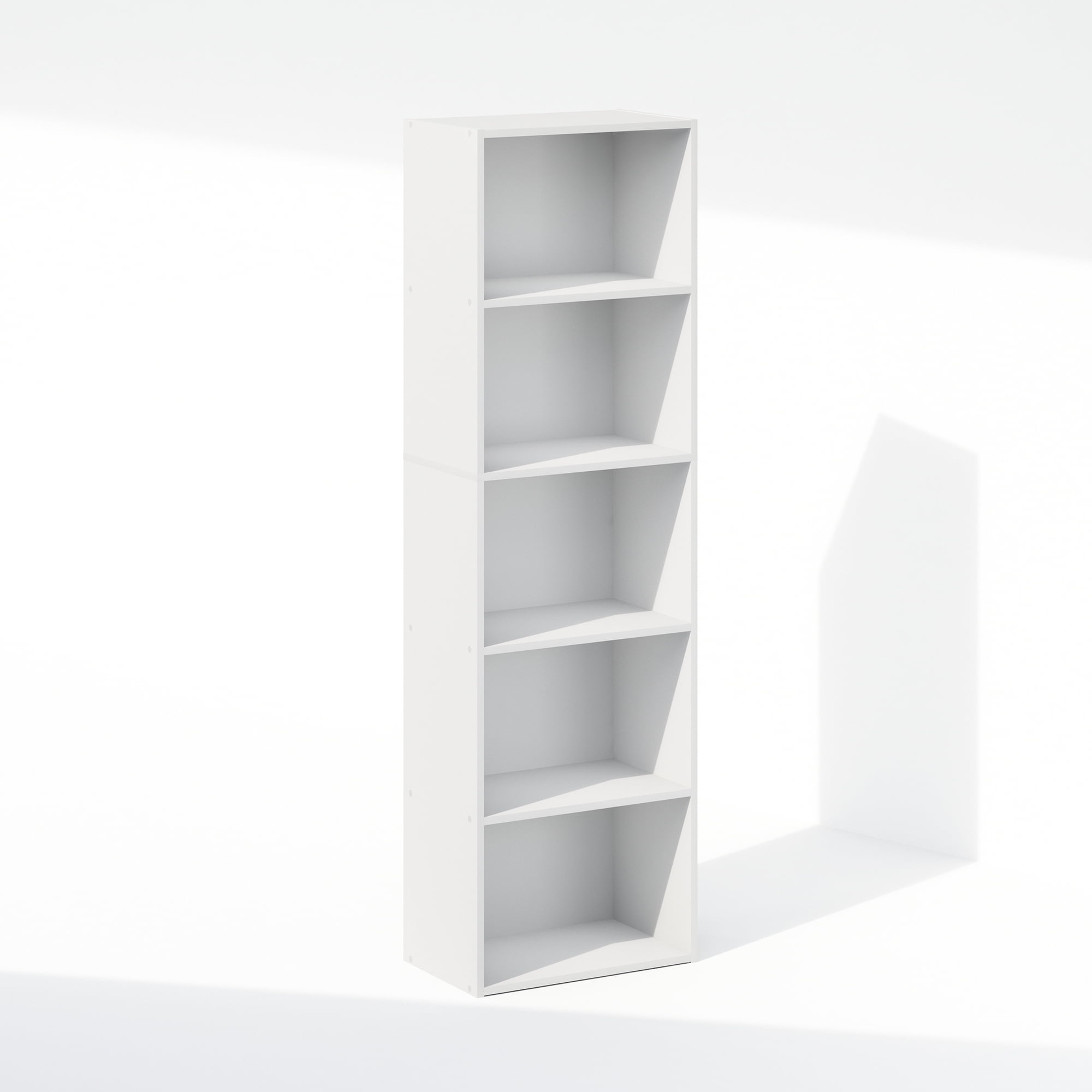 White Laminated 5-Tier Freestanding Multipurpose Shelf
