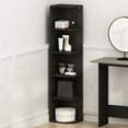 thumbnail image 1 of Furinno Reed 5-Tier Space Saving Corner Storage Display Shelf, Bookshelf, Blackwood, 1 of 6