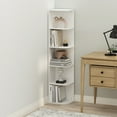 thumbnail image 1 of Furinno Reed 5-Tier Space Saving Corner Storage Display Shelf, Bookshelf, White, 1 of 6