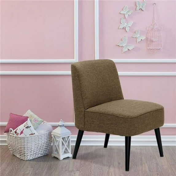 Furinno  Retro Vintage Fabric Accent Chair, Brown