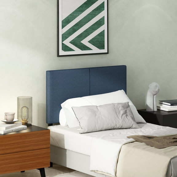 Furinno Roanne Upholstered Headboard, Denim, Twin