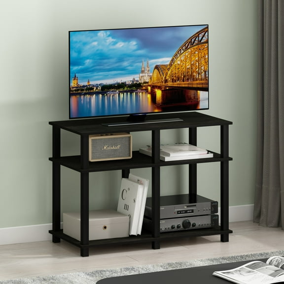 Furinno Romain Turn-N-Tube TV Stand for TV up to 40 Inch, Espresso/Black