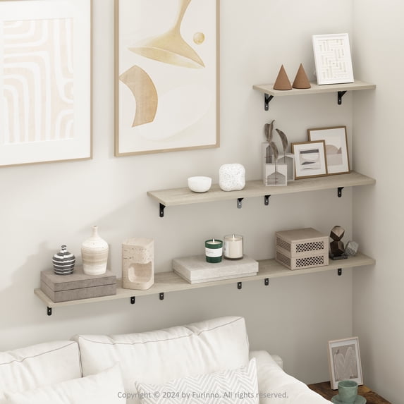 Furinno Rossi 18-Inch Wall Mounted Floating Display Shelves ...