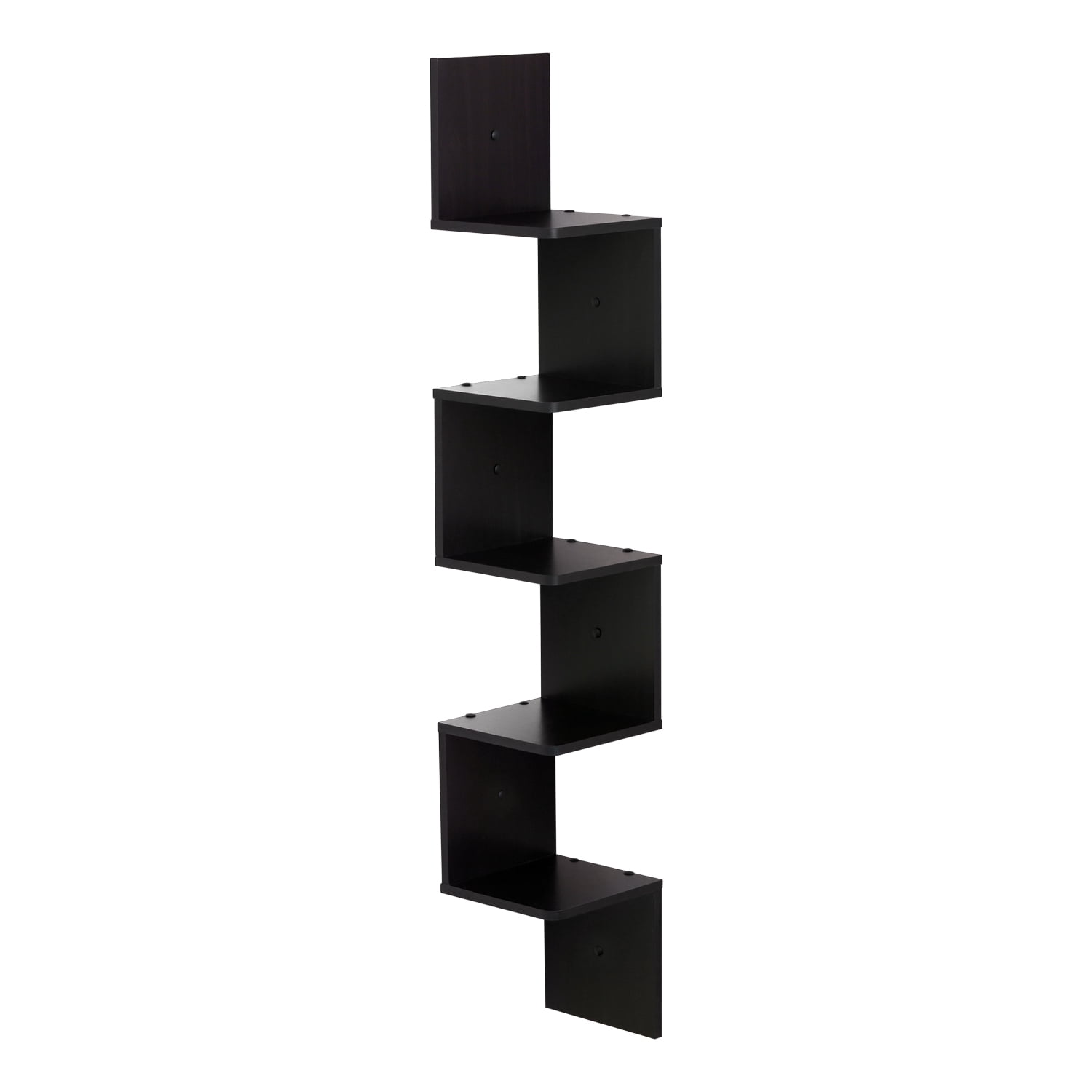 Furinno Rossi Contemporary 7.8" x 7.8" 5-Tier Espresso Floating Shelves