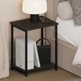 thumbnail image 1 of Furinno SIMPLISTIC Night Stand, 2-Tier Open Shelf Design Nightstand with Metal Frame, Bedside Table, End Table, Side Table, for Bedroom, Living Room, Espresso, 1 of 4