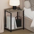 thumbnail image 1 of Furinno SIMPLISTIC Night Stand, 2-Tier Open Shelf Design Nightstand with Metal Frame, Bedside Table, End Table, Side Table, for Bedroom, Living Room, French Oak, 1 of 4