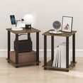 thumbnail image 1 of Furinno SIMPLISTIC Set of 2. 2-Tier Nightstand. Bedside Table. Walnut, 1 of 5
