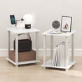 thumbnail image 1 of Furinno SIMPLISTIC Set of 2. 2-Tier Nightstand. Bedside Table. White, 1 of 5