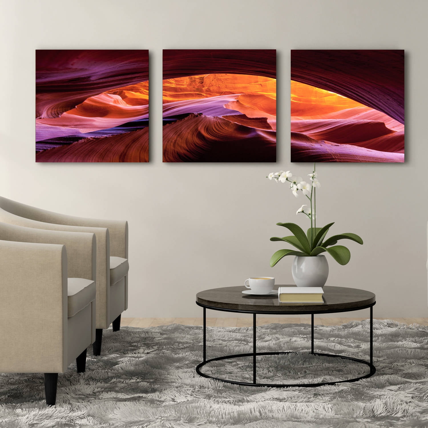 Furinno Seni Arizona Canyon Antelope 3-Panel Canvas on Wood Frame