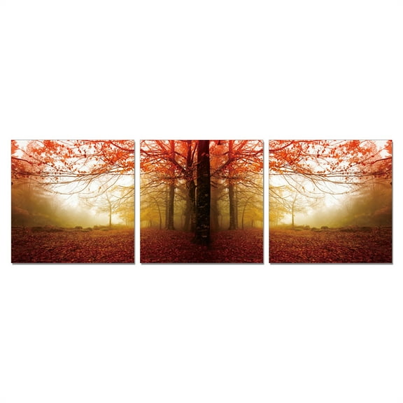 Furinno Senia Wall Mounted Triptych Photography Prints-Design:Autumn Leaves,Quantity:Set of 3