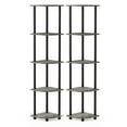 thumbnail image 1 of Furinno Shelves 11.6 W X 11.6 D X 57.7 H 5-Shelf Freestanding Shelves, Gray and Black, 1 of 10