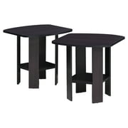Furinno Simple Design End/SideTable, Dark Walnut, Set of 2