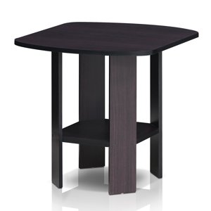 Furinno Simple Design End Table, Dark Walnut