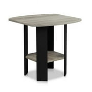 Furinno Simple Design End/SideTable, French Oak/Black