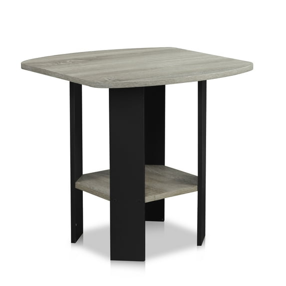 Furinno Simple Design End Table, Side Table, Grey Oak/Black