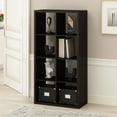 thumbnail image 1 of Furinno Simple Open Back Cube Storage Organizer, Standing Shelf, 8-Cube, Dark Oak, 1 of 6