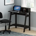 thumbnail image 1 of Furinno Simplistic 32-Inch Black Computer Desk, Small Office Desk, Rectangular Home Office Desk with Shelf, Gaming Desk for Home Office, Bedroom, Study Room, Black Espresso, 1 of 5