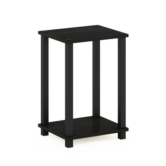 Furinno Simplistic Compact Bedside Table, Nightstand, Black Espresso/Black