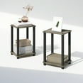 thumbnail image 1 of Furinno Simplistic Compact Bedside Table, Nightstand, French Oak/Black, Set of 2, 1 of 5