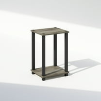 Furinno Simplistic Compact Bedside Table, Nightstand, French Oak/Black