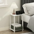 thumbnail image 1 of Furinno Simplistic Compact Bedside Table, Nightstand, White/White, 1 of 6