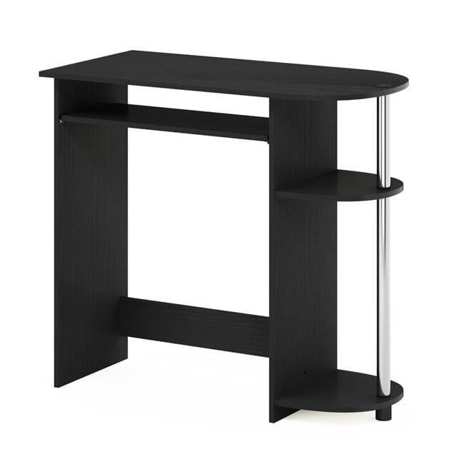 Furinno 14098R1AMSS Simplistic Easy Assembly Computer Desk Americano Stainless Steel Tubes