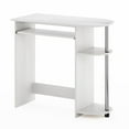 thumbnail image 1 of Furinno Simplistic Easy Assembly Computer Desk, Americano, Stainless Steel Tubes, 1 of 7