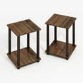 thumbnail image 1 of Furinno Simplistic End Table, Set of Two, Black Walnut/Brown, 1 of 5
