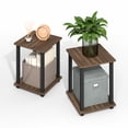 thumbnail image 1 of Furinno Simplistic End Table, Set of Two, Brown Walnut/Black, 1 of 4