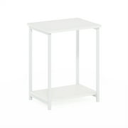 Furinno Simplistic Industrial Metal Frame End Table, 1-Pack, White/White