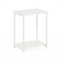 Furinno Simplistic Industrial Metal Frame End Table, 1-Pack, White/White