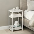 thumbnail image 1 of Furinno Simplistic Industrial Metal Frame Nightstand, Bedside Table, 1-Pack, White/White, 1 of 6