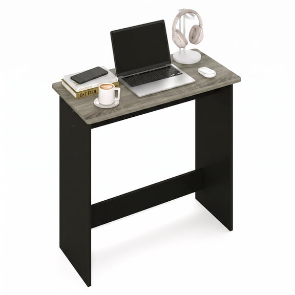 Furinno Simplistic Parsons Study Table, French Oak Grey/Black