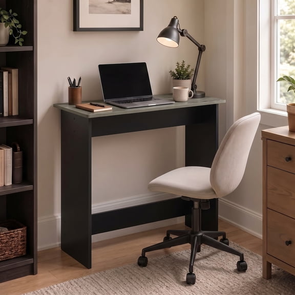 Furinno Simplistic Parsons Study Table, French Oak Grey/Black