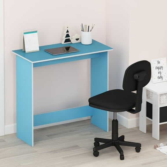 Furinno Simplistic Parsons Study Table, Light Blue/White